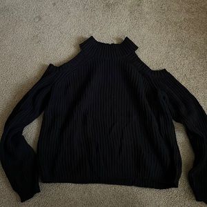 Cold shoulder black ambiance apparel sweater